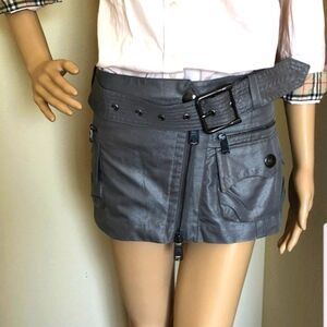 Burberry Gray Mini Skirt Chic and Modern